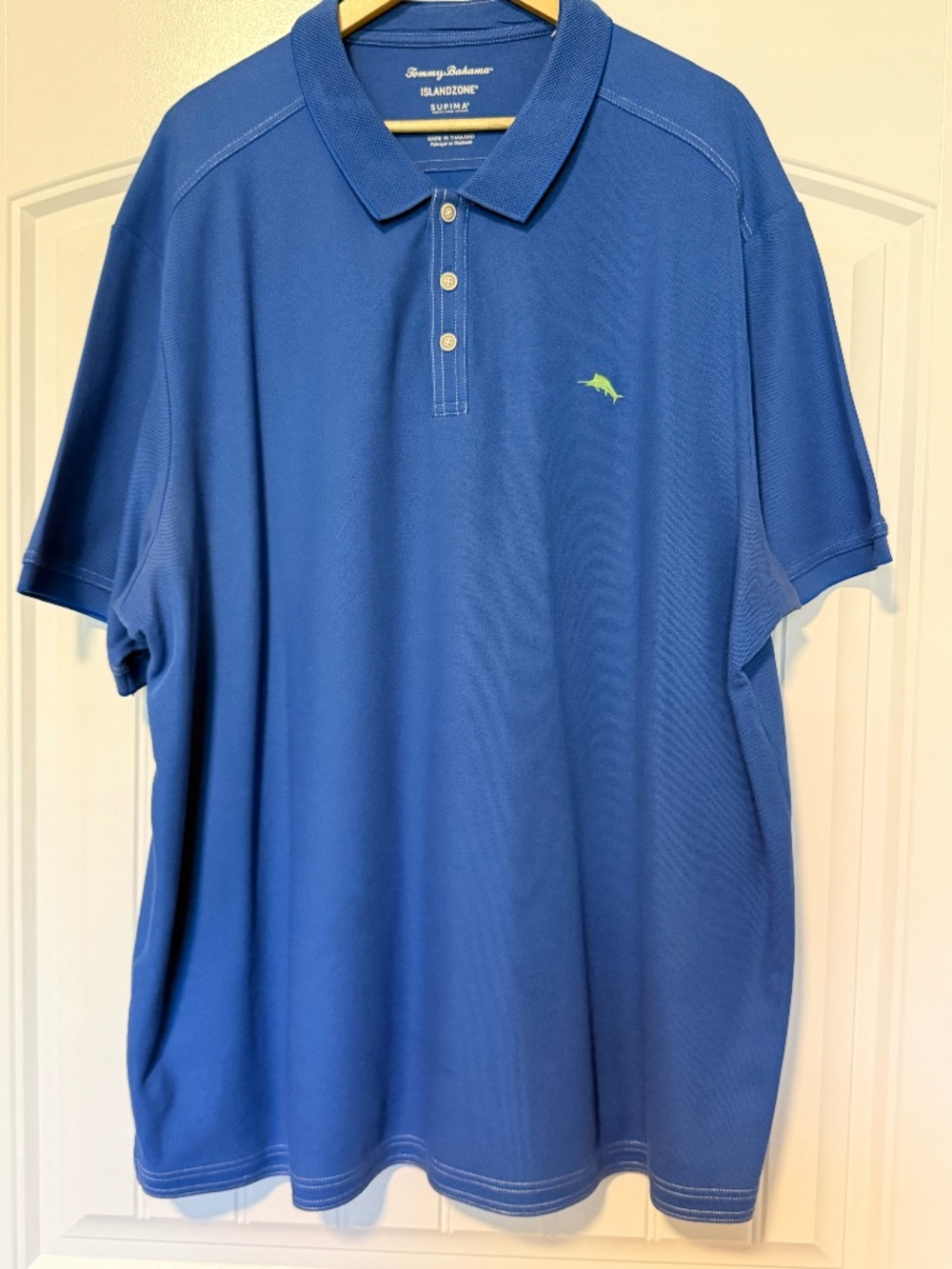 Tommy Bahama IslandZone Supima Polo Shirt – Men’s 2XL Blue Marlin Logo